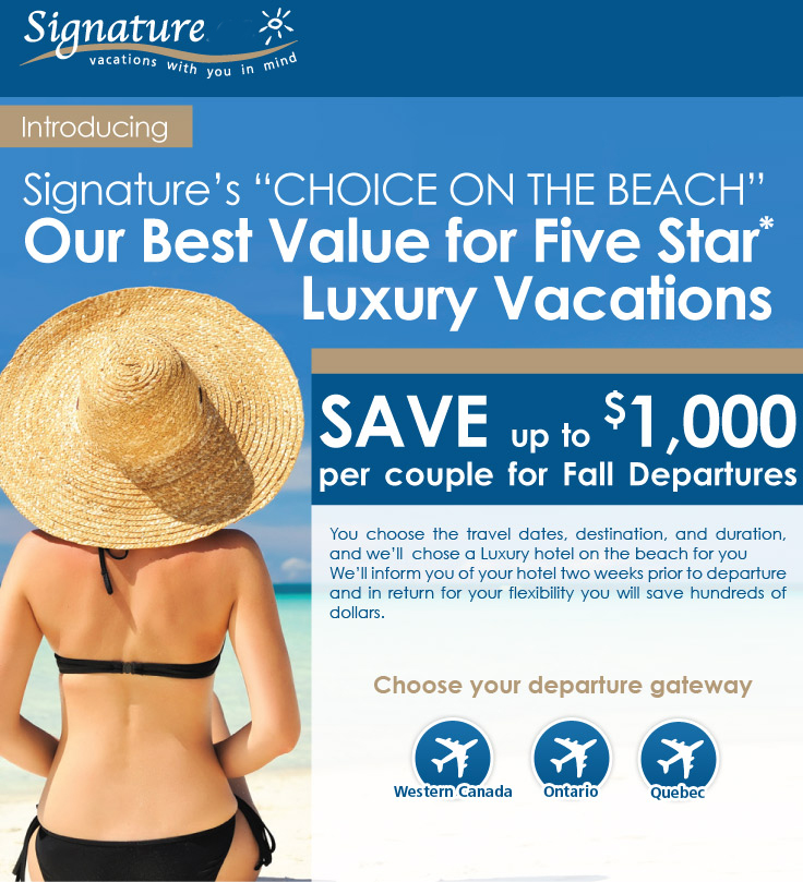 Signature Vacations Luxury Vacation Deals