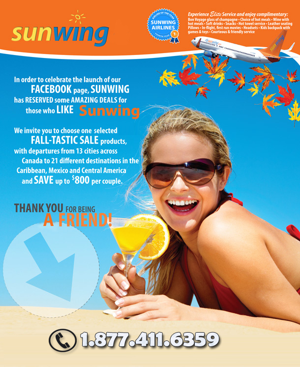 Sunwing Specials - Fall-tastic facebook deals to Dream Destinations