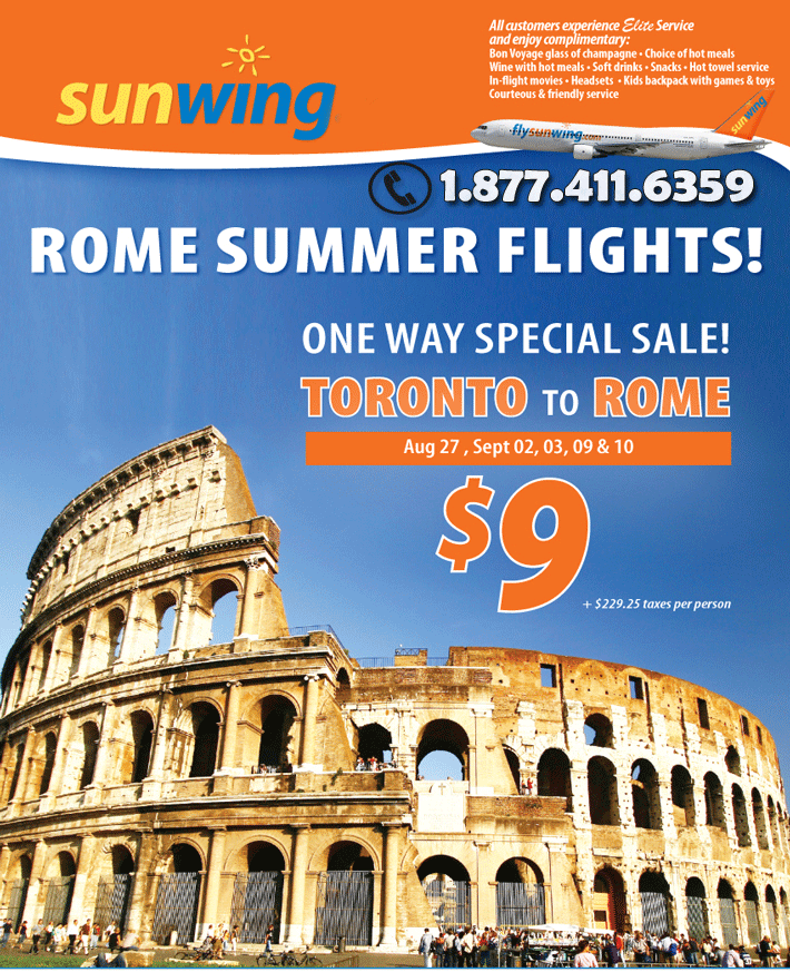 Sunwing Flight Deal to Rome