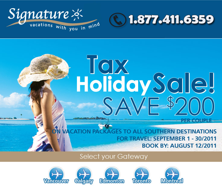 Signature Vacations Tax Holiday Deals
